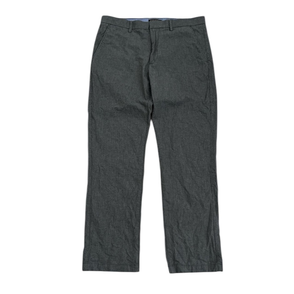 Banana Republic 34 x 32 Gray Micro Houndstooth Kentfield Straight Dress Pants